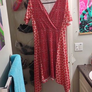 Summer and spring dress. Medium, red and white